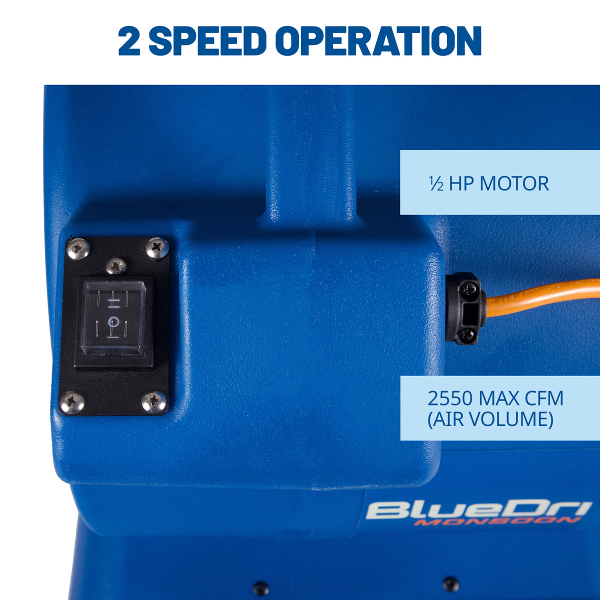 BlueDri BD-MNSN Monsoon 1/2 HP, 2550 CFM Air Mover Blower Fan