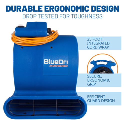 BlueDri BD-MNSN Monsoon 1/2 HP, 2550 CFM Air Mover Blower Fan